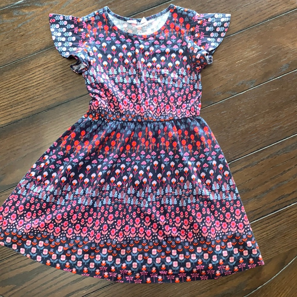 Gap Navy Cotton Pink Red Floral Dress M 8